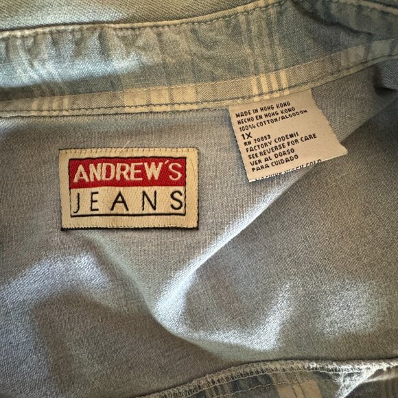 Oversized Vintage Plaid Long Sleeve Button Up by Andrew's Jeans - Picture 4 of 5